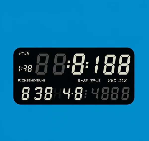 Various font styles for digital clock