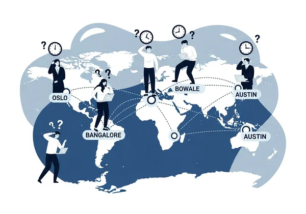 对时区感到困惑的远程团队成员