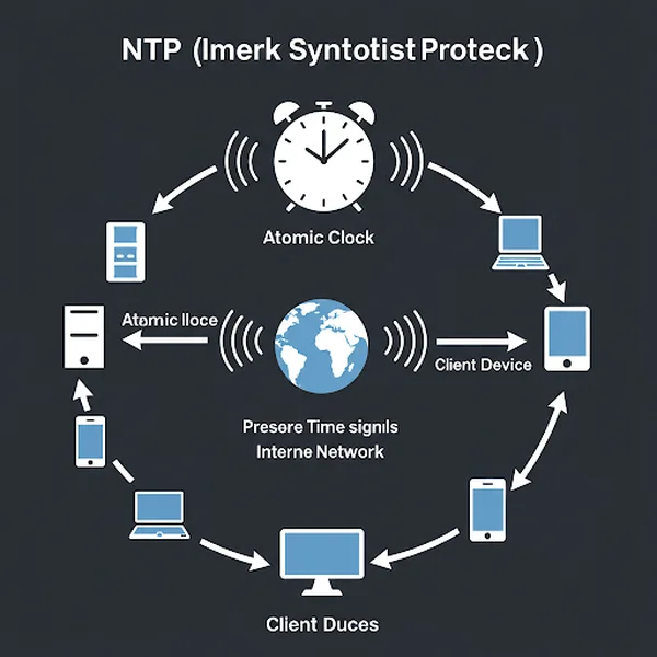 Screenshot of Windows time settings showing synchronization with an NTP server