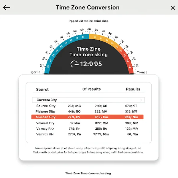 Online time zone conversion tool interface