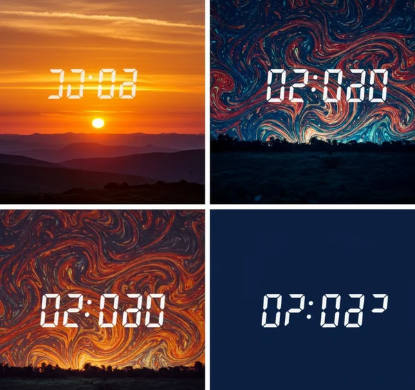 Various backgrounds for digital clock