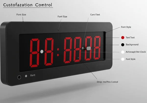 Digital clock customization options for text and background