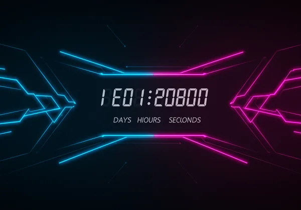Fullscreen event countdown timer on a screen, building hype.
