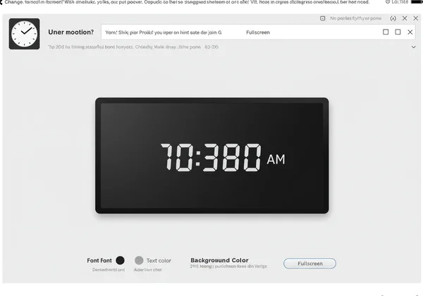 Captura de pantalla de las opciones de personalización del reloj digital en línea