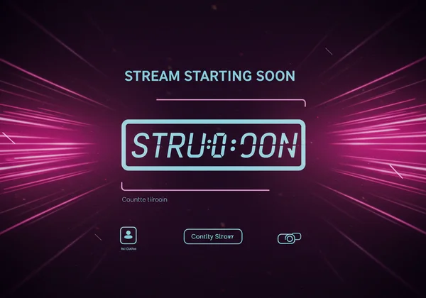 Countdown timer on a "Stream Starting Soon" screen for hype