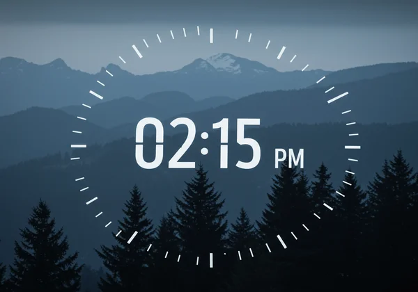 Digital clock with custom background image and overlay