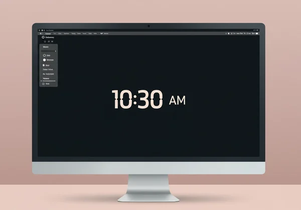 Customizable fullscreen digital clock interface example