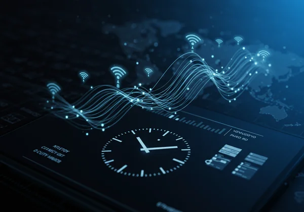 Digital clock syncing with atomic time via network.